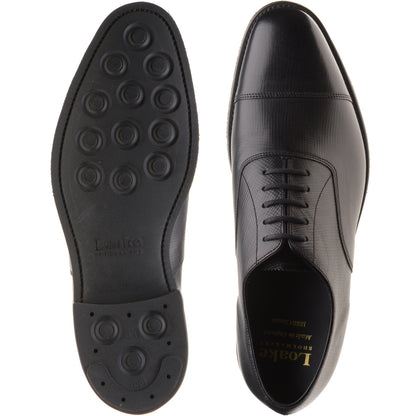 Product image for Loake Aldwych R mens rubber-soled Oxfords in black hatch grain (second)