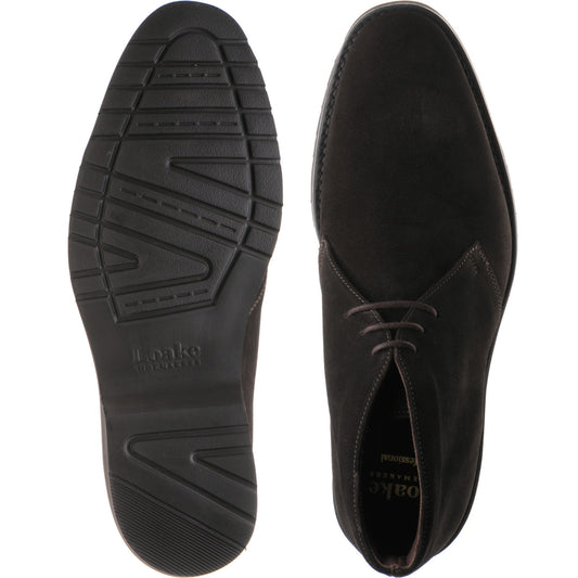 Product image for Loake Altman mens rubber-soled boots in dark brown suede