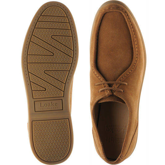 Product image for Loake Arezzo mens rubber-soled Derby shoes in chestnut suede