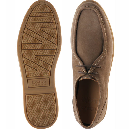 Product image for Loake Arezzo mens rubber-soled Derby shoes in flint suede