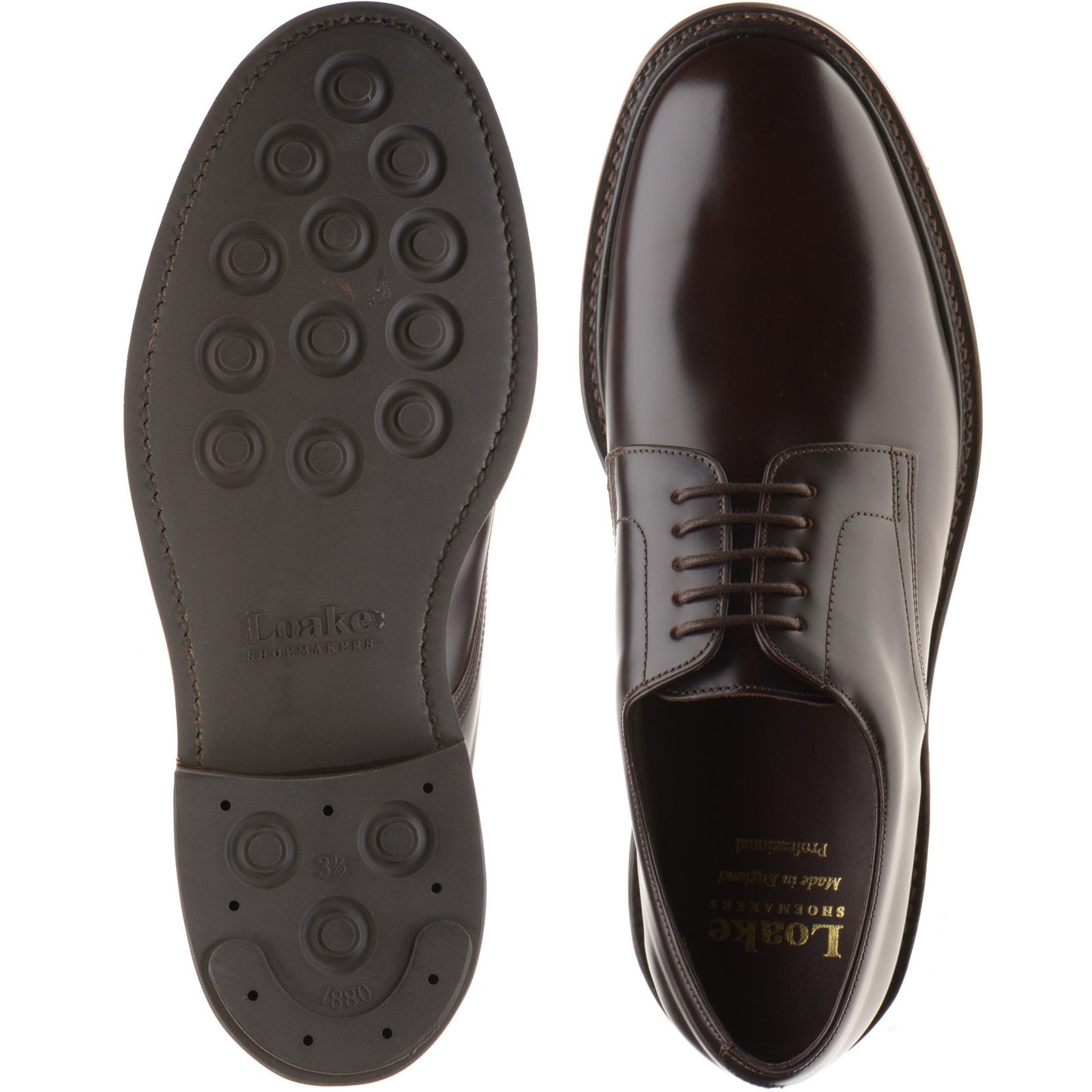 Product image for Loake Barbican mens rubber-soled in espresso polished (second)