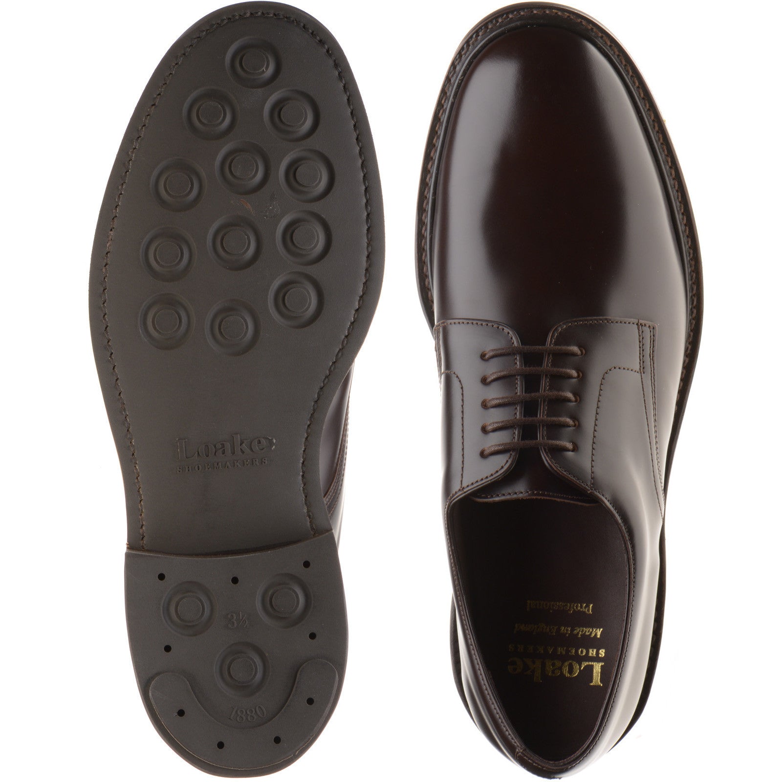Product image for Loake Barbican mens rubber-soled in espresso polished (second)