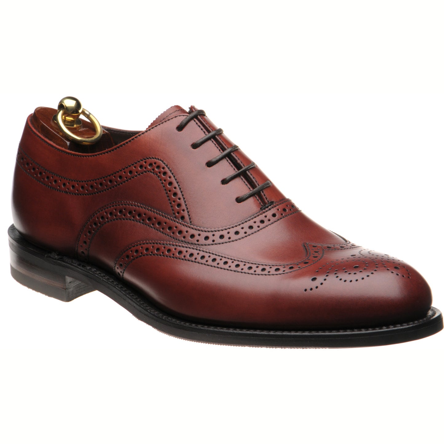 Product image for Loake Castlegate mens rubber-soled brogues in seared mahogany calf (second)