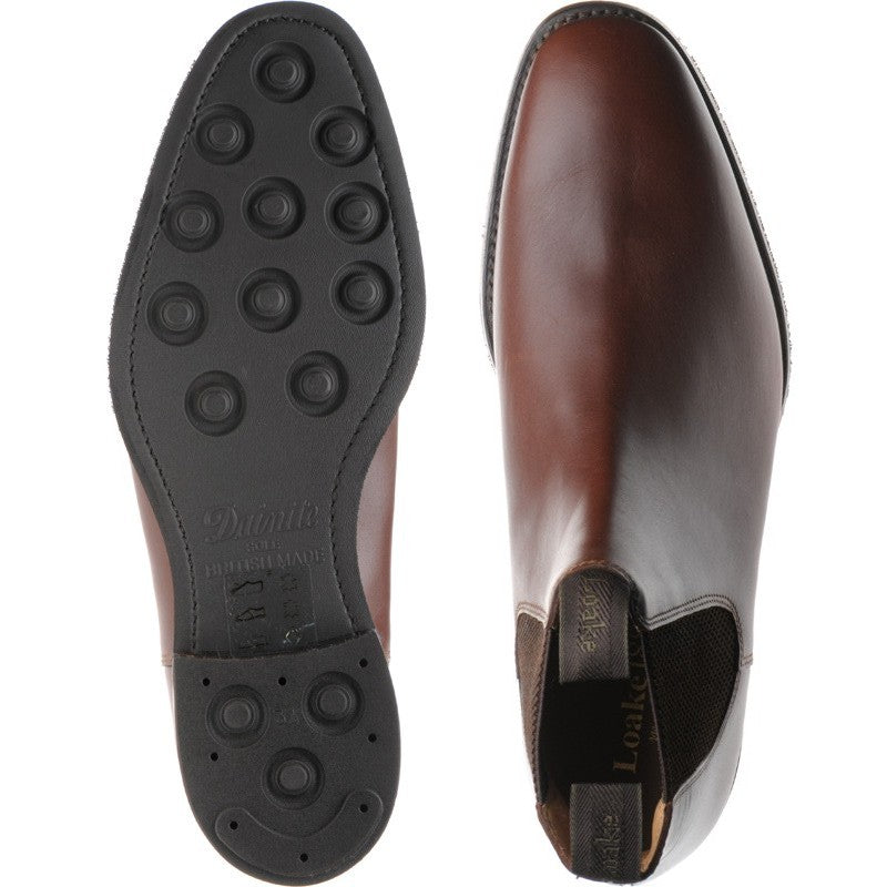 Product image for Loake Chatsworth (Rubber) mens rubber-soled Chelsea boots in brown waxy calf (second)