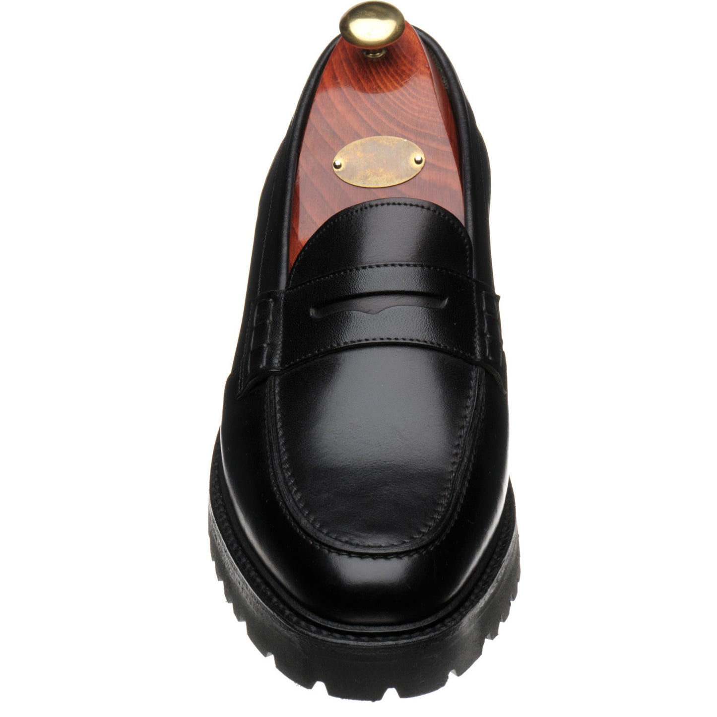 Product image for Loake Crux mens rubber-soled loafers in black calf (second)