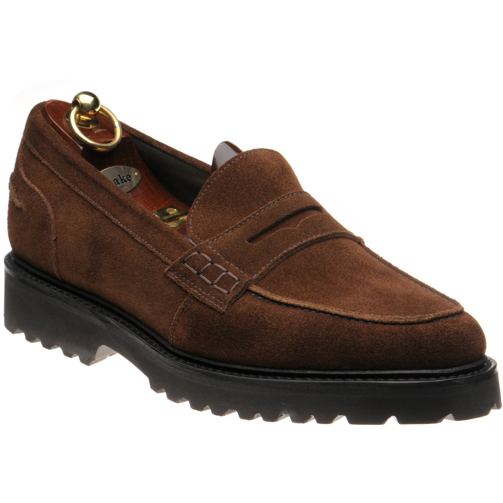 Product image for Loake Crux mens rubber-soled loafers in brown suede (second)