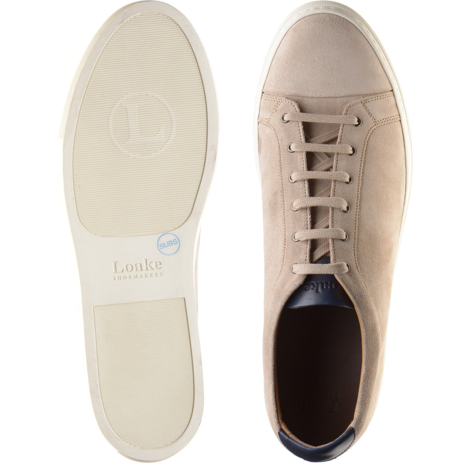 Product image for Loake Dash mens rubber-soled in stone suede (second)