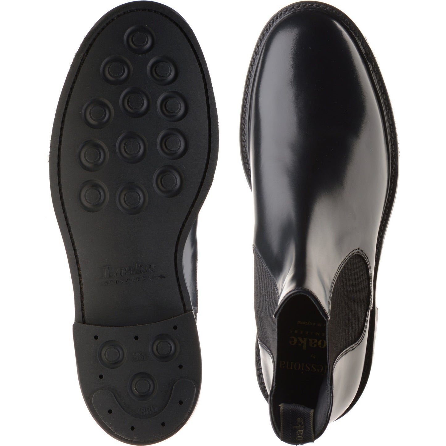 Product image for Loake Dorchester mens rubber-soled Chelsea boots in black polished (second)