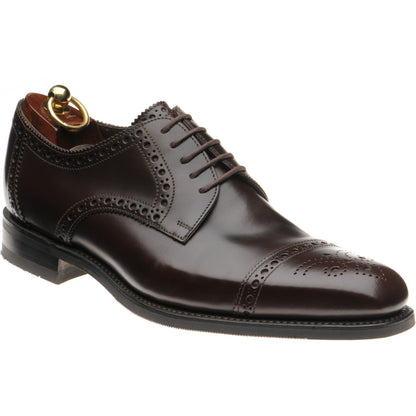 Product image for Loake Eldon mens rubber-soled semi-brogues in dark brown polished (second)