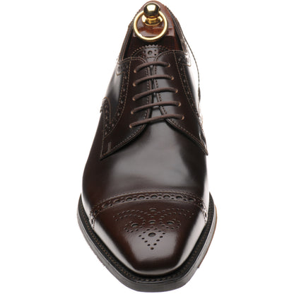 Product image for Loake Eldon mens rubber-soled semi-brogues in dark brown polished (second)