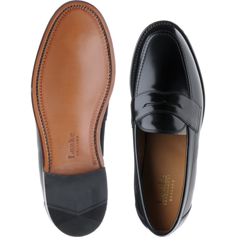 Product image for Loake Eton mens loafers in black polished (second)
