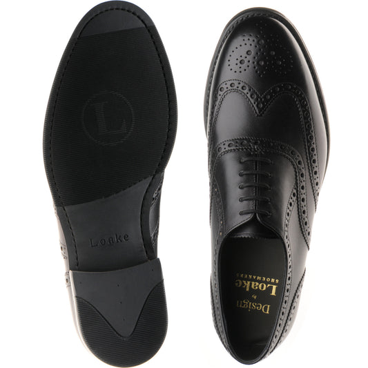 Product image for Loake Hepworth mens hybrid-soled brogues in black calf