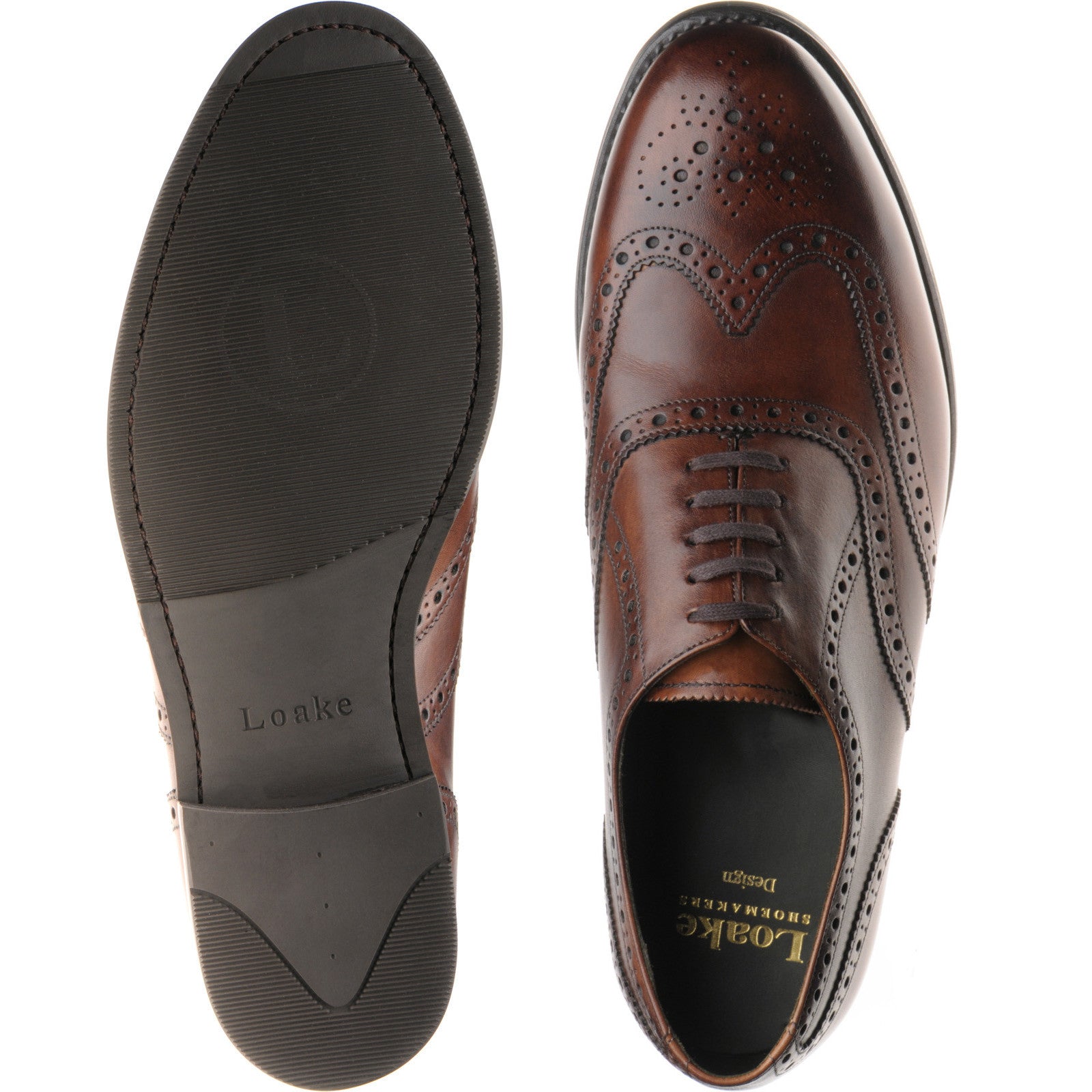 Product image for Loake Hepworth mens hybrid-soled brogues in dark brown calf (second)