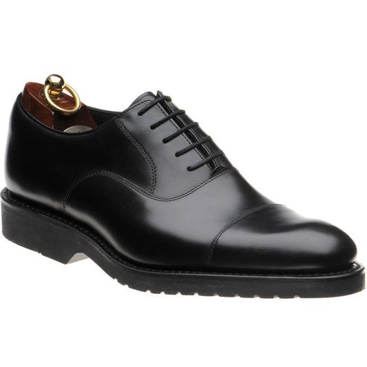 Product image for Loake Hitchcock mens rubber-soled Oxfords in black calf