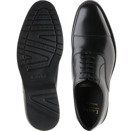 Product image for Loake Hitchcock mens rubber-soled Oxfords in black calf