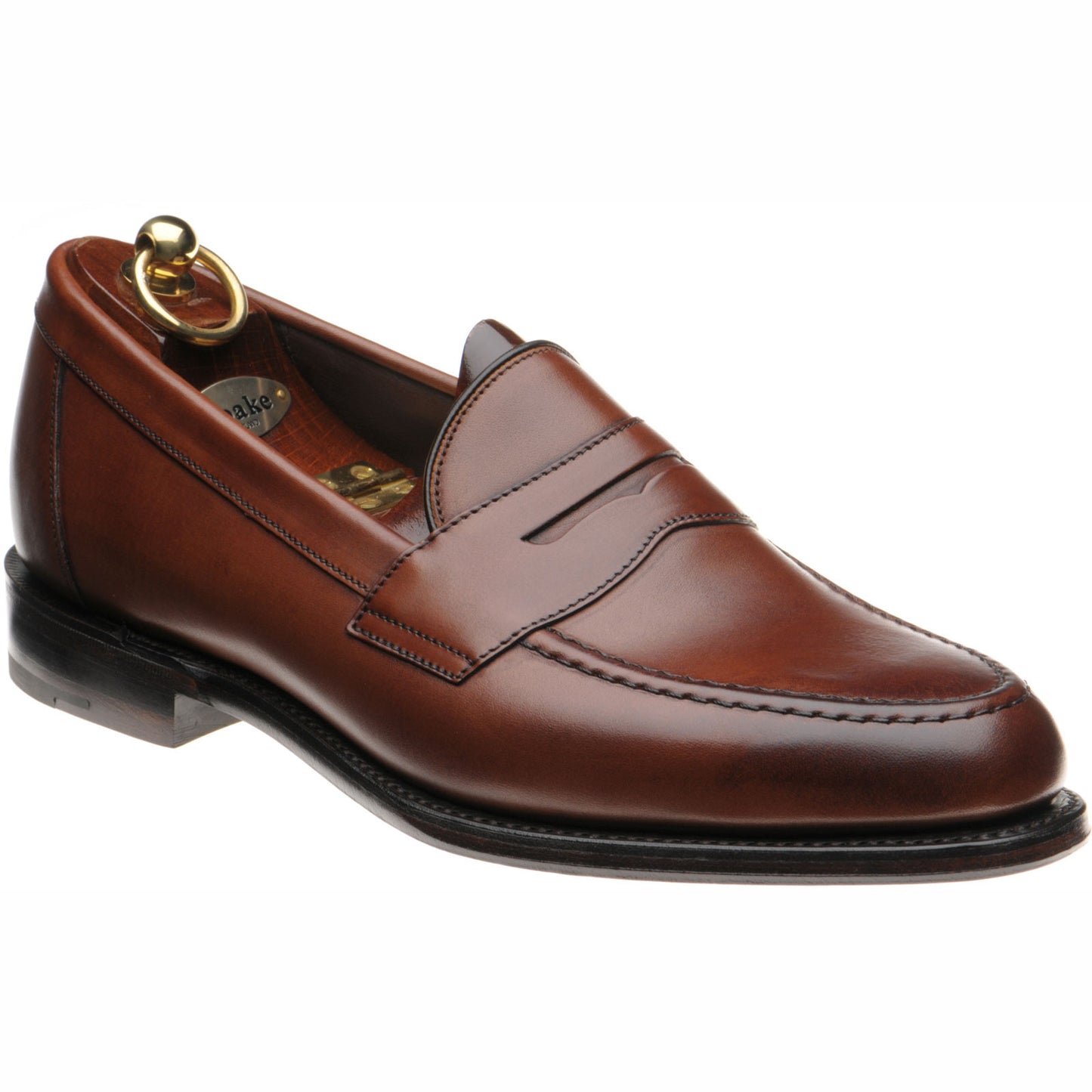 Product image for Loake Hornbeam mens loafers in seared mahogany calf (second)