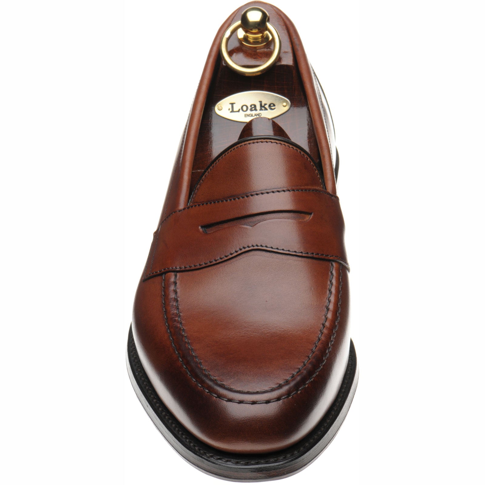 Product image for Loake Hornbeam mens loafers in seared mahogany calf (second)