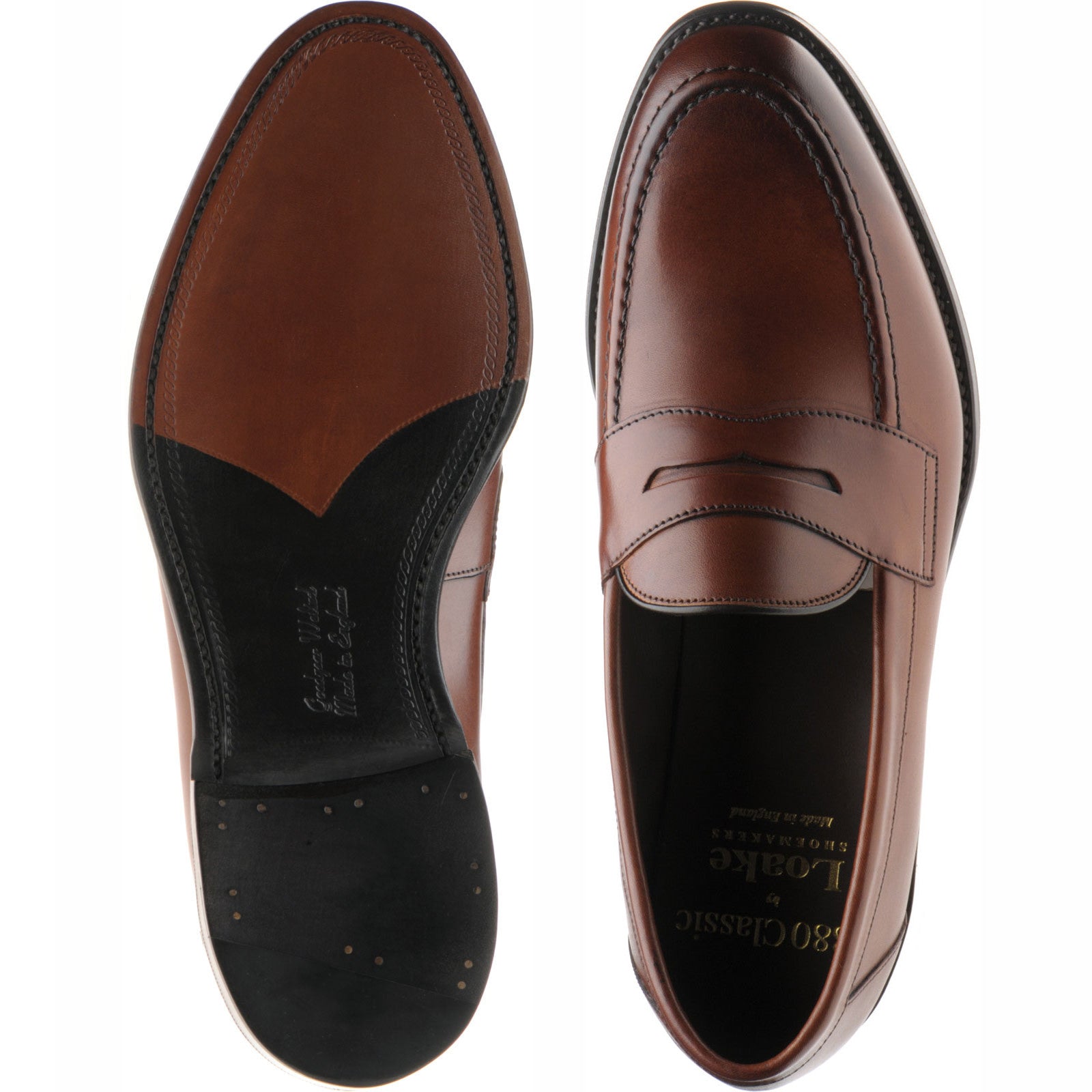 Product image for Loake Hornbeam mens loafers in seared mahogany calf (second)