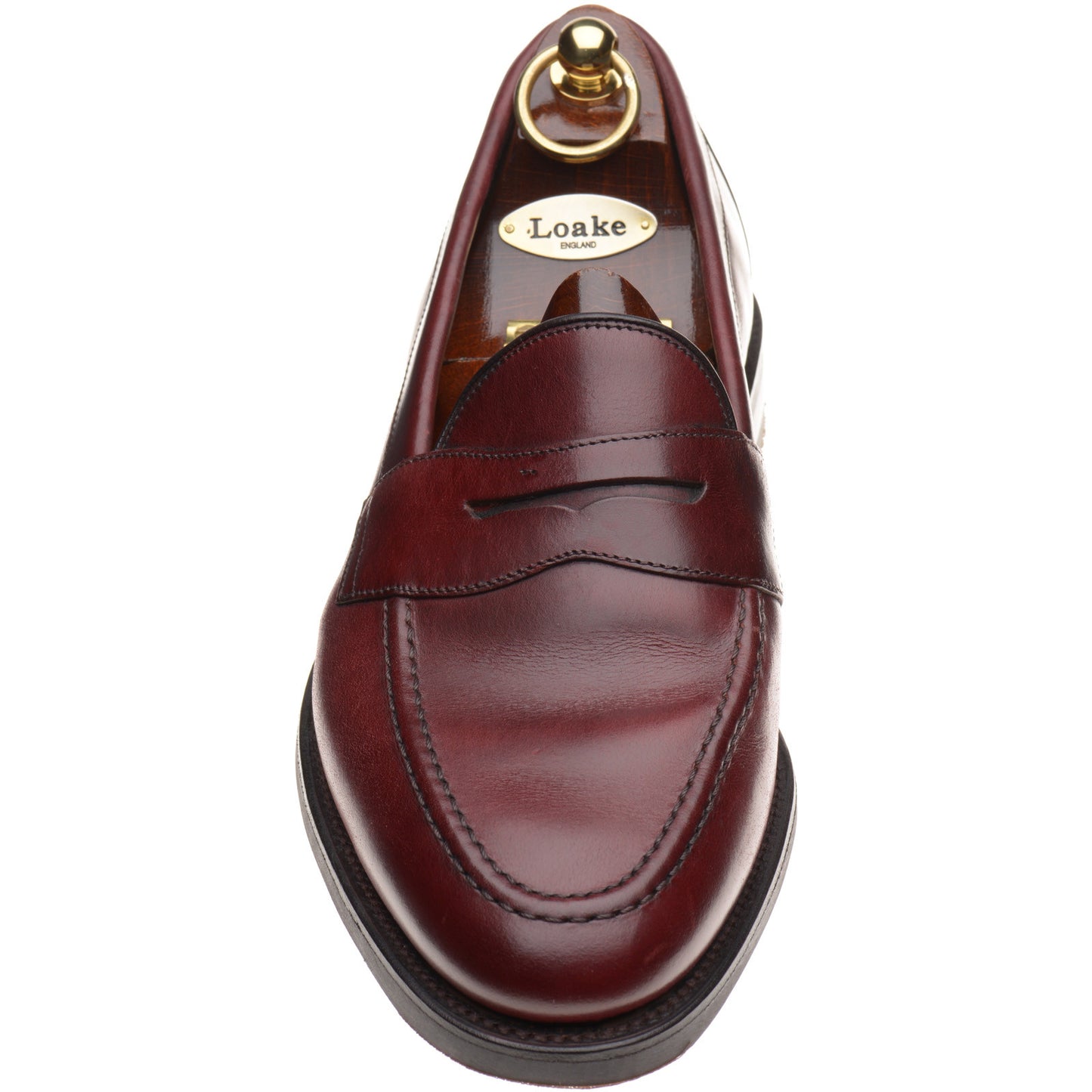 Product image for Loake Imperial Rubber mens rubber-soled loafers in burgundy waxed (second)