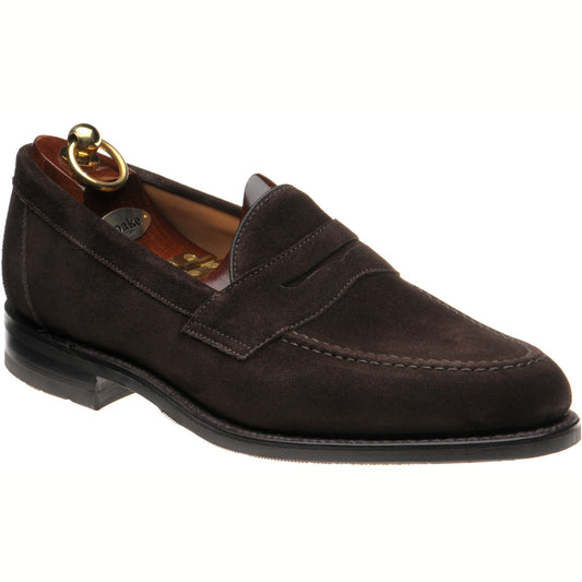 Product image for Loake Imperial Rubber mens rubber-soled loafers in dark brown suede (second)