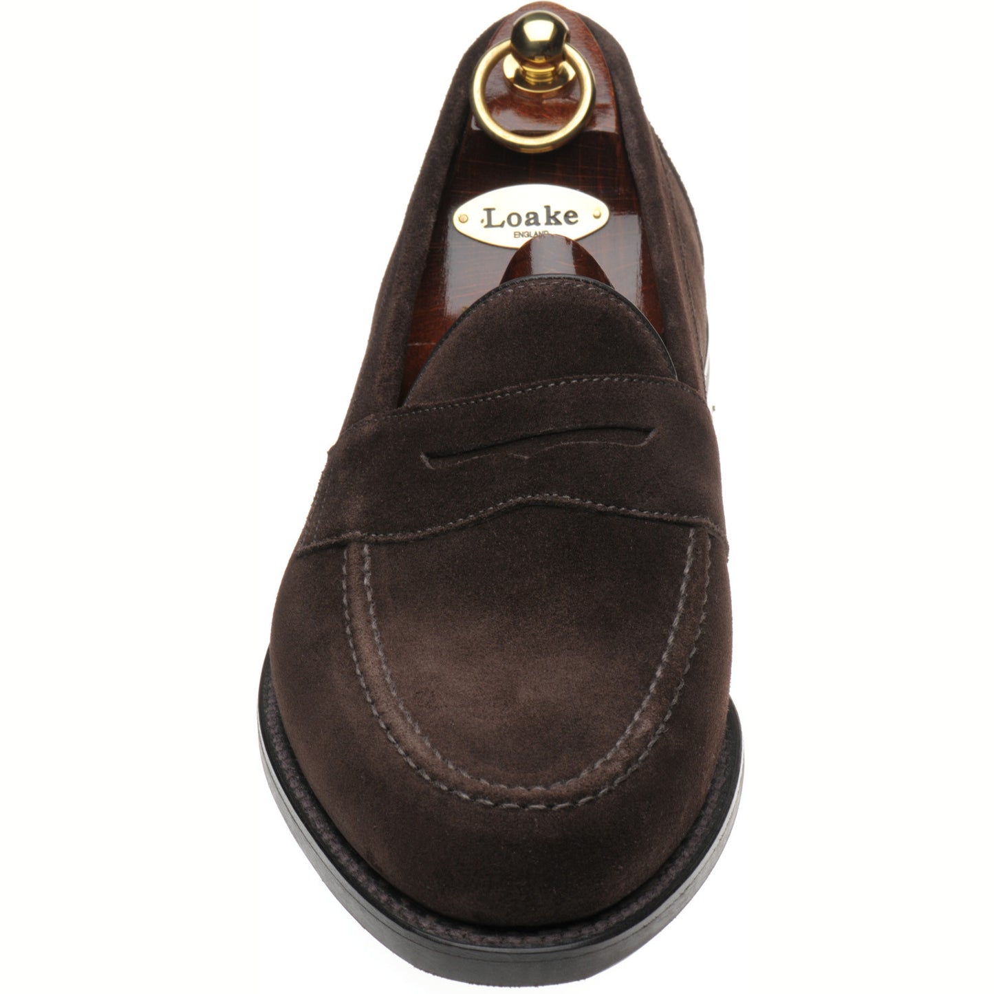 Product image for Loake Imperial Rubber mens rubber-soled loafers in dark brown suede (second)