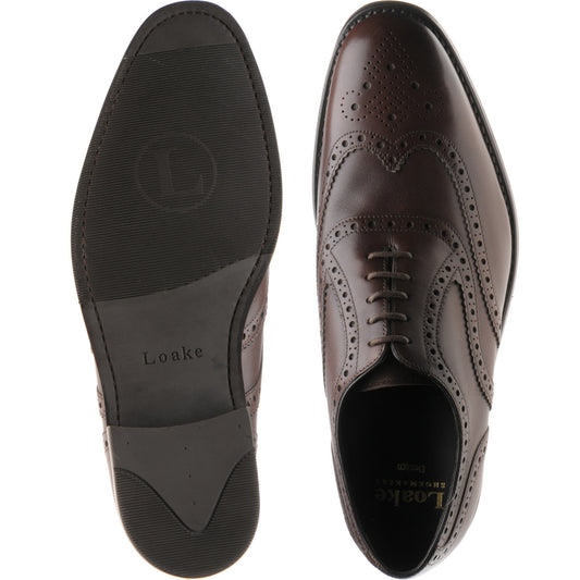 Product image for Loake Kerridge mens rubber-soled brogues in brown calf (second)