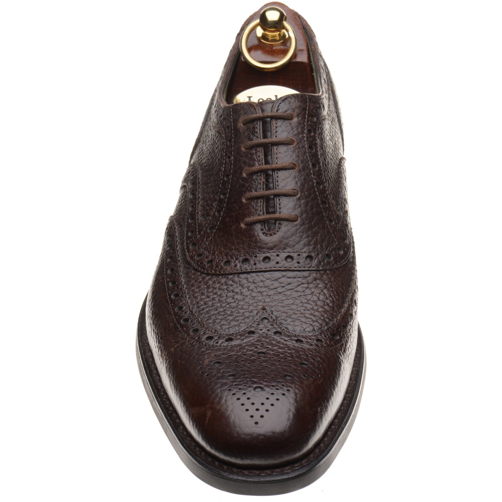Product image for Loake Kerridge mens rubber-soled brogues in dark brown grain (second)