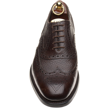 Product image for Loake Kerridge mens rubber-soled brogues in dark brown grain (second)