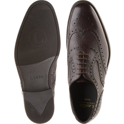 Product image for Loake Kerridge mens rubber-soled brogues in dark brown grain (second)