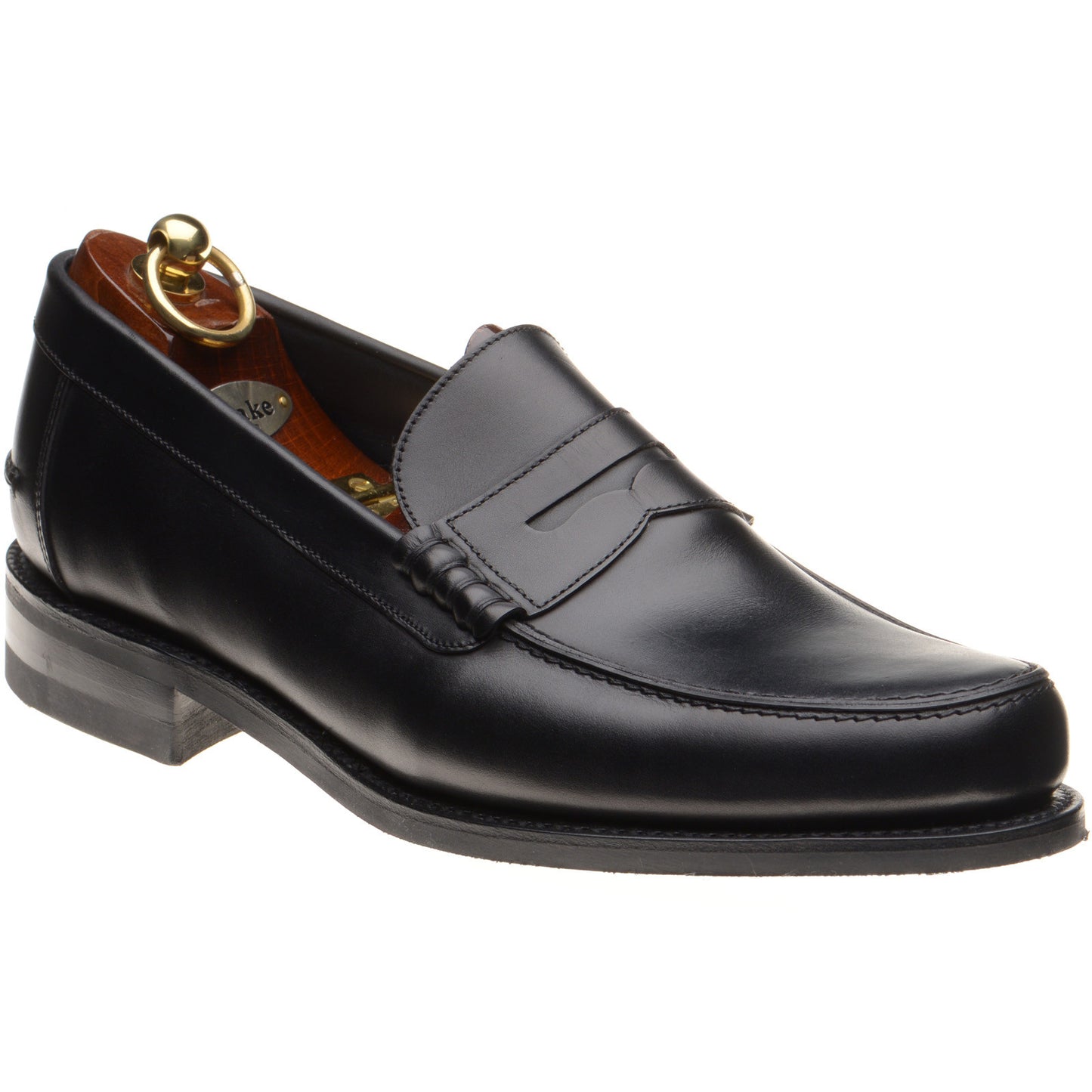 Product image for Loake Kingscliffe mens rubber-soled loafers in black calf (second)