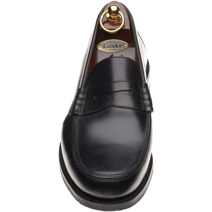 Product image for Loake Kingscliffe mens rubber-soled loafers in black calf (second)