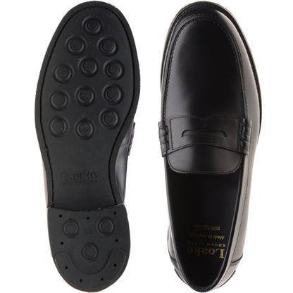 Product image for Loake Kingscliffe mens rubber-soled loafers in black calf (second)