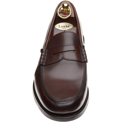 Product image for Loake Kingscliffe mens rubber-soled loafers in dark brown (second)
