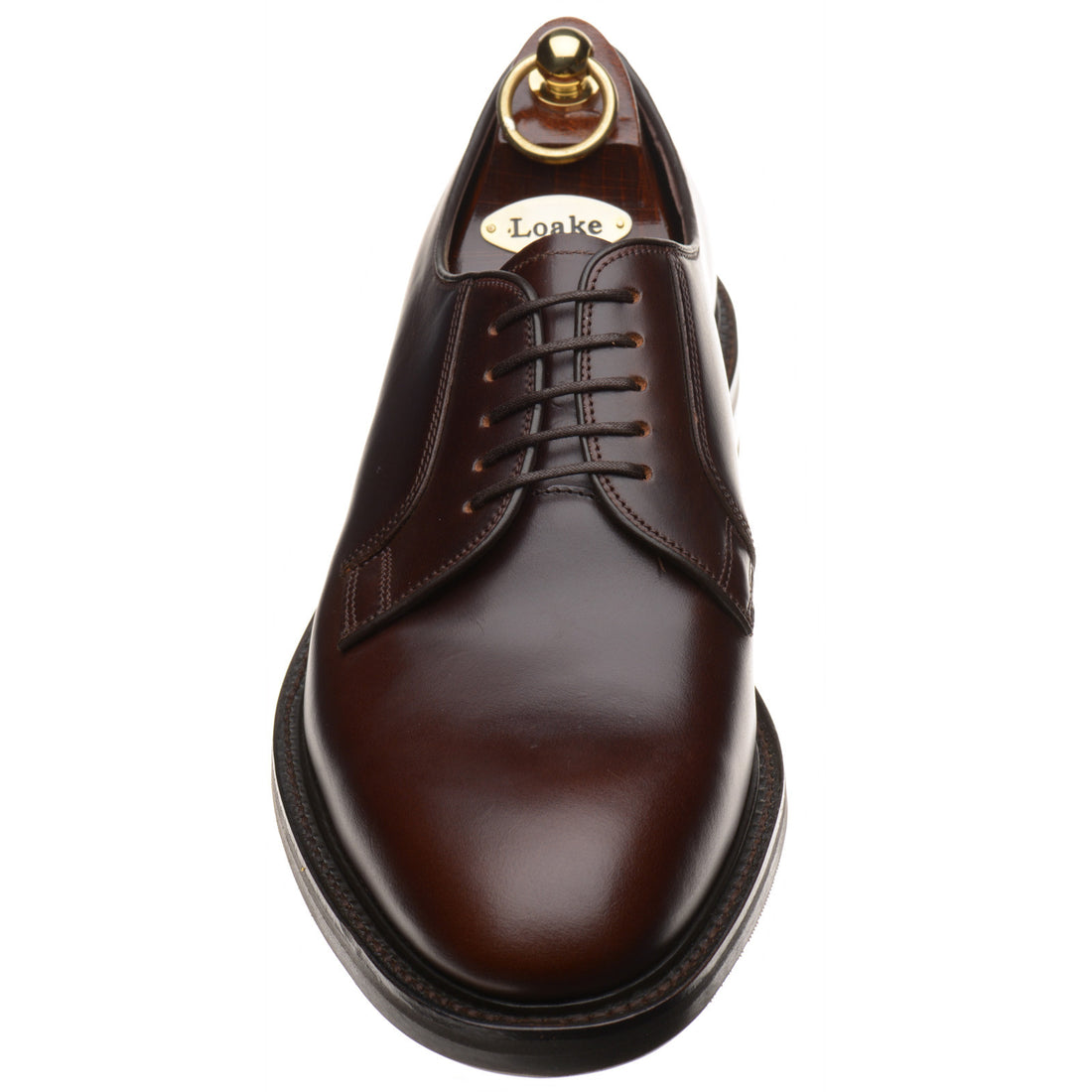 Loake Leyburn mens rubber-soled Derby shoes in dark brown oiled calf ...