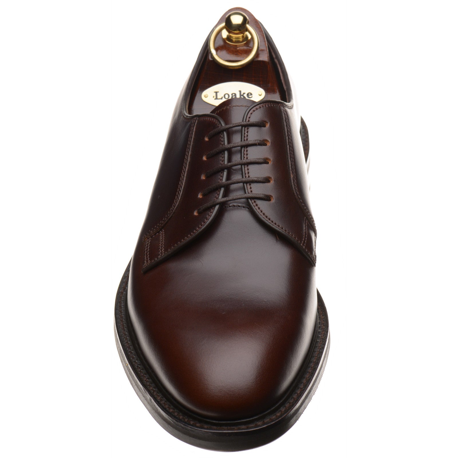 Product image for Loake Leyburn mens rubber-soled Derby shoes in dark brown oiled calf (second)