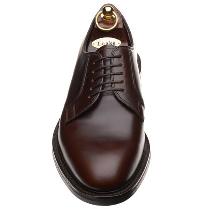 Product image for Loake Leyburn mens rubber-soled Derby shoes in dark brown oiled calf (second)