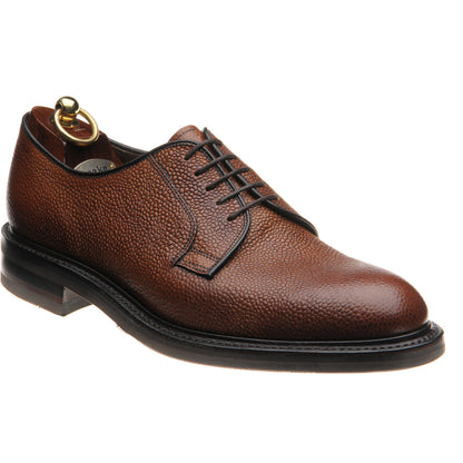 Product image for Loake Leyburn mens rubber-soled Derby shoes in mahogany grain (second)