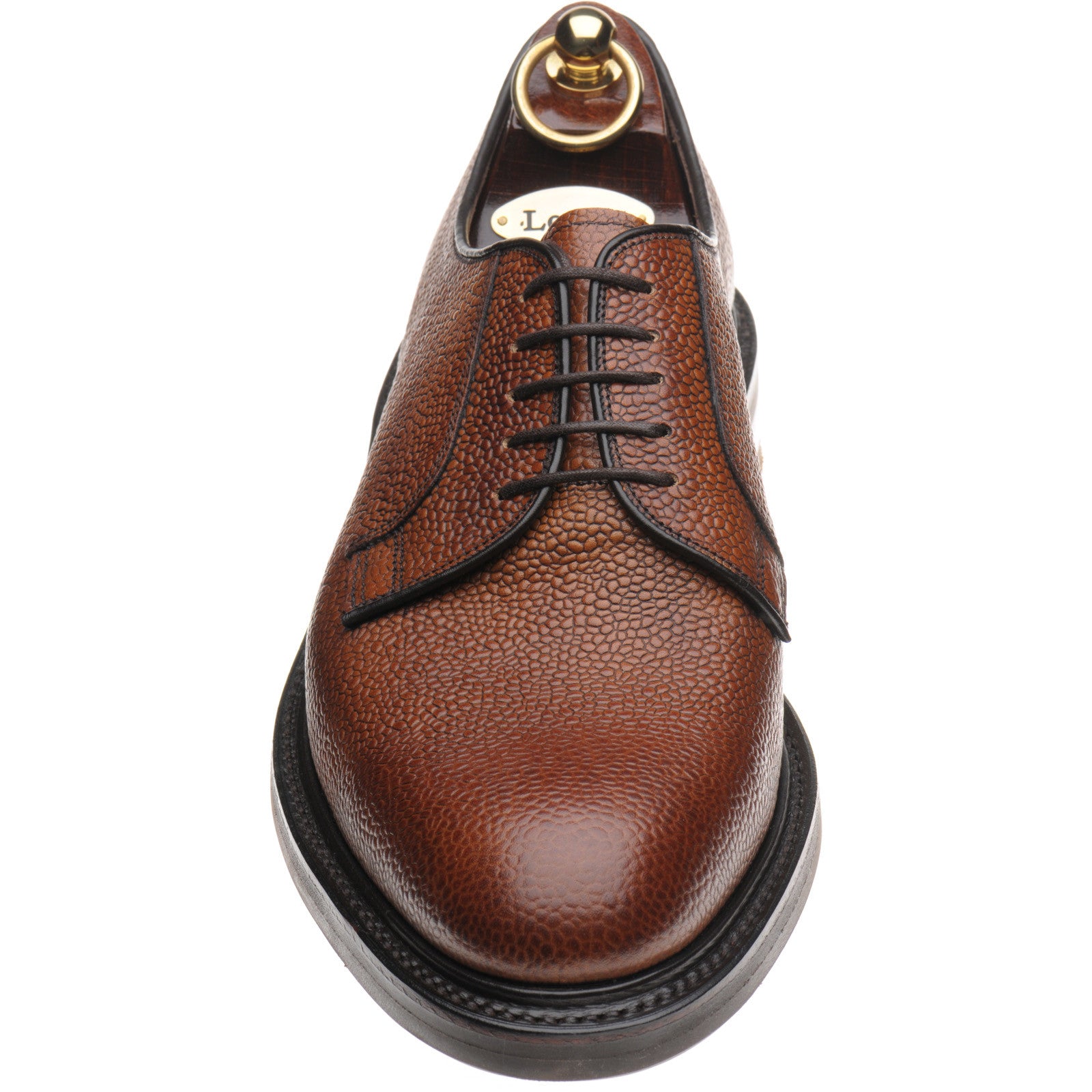 Product image for Loake Leyburn mens rubber-soled Derby shoes in mahogany grain (second)