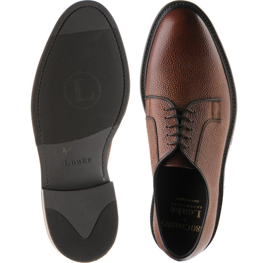 Product image for Loake Leyburn mens rubber-soled Derby shoes in mahogany grain (second)