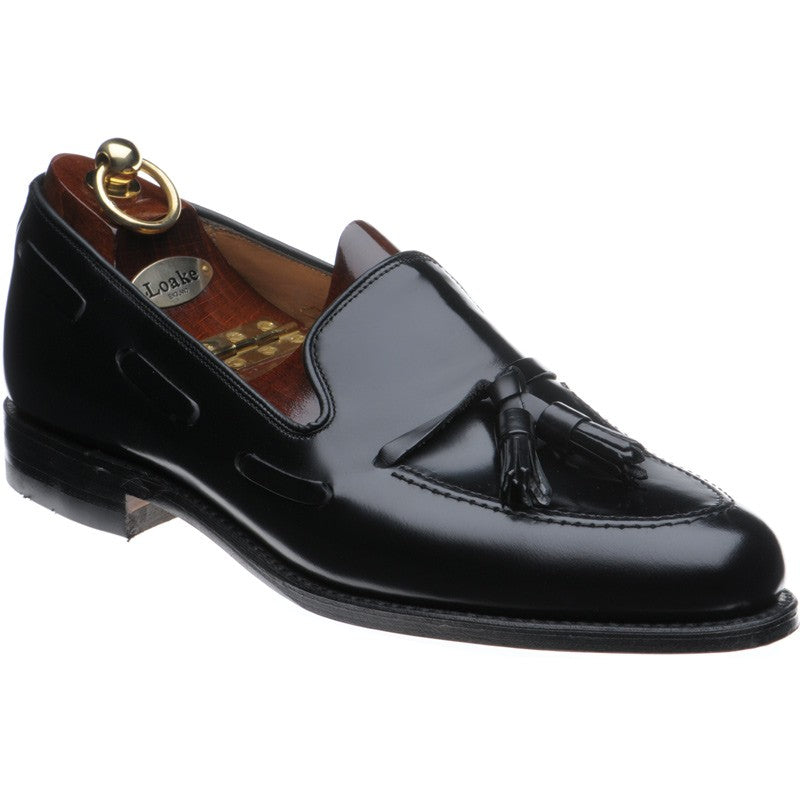 Product image for Loake Lincoln mens tasselled loafers in black polished (second)