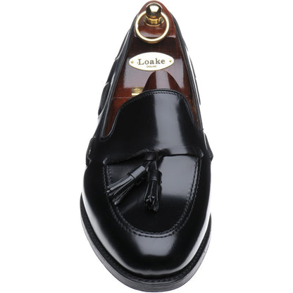 Product image for Loake Lincoln mens tasselled loafers in black polished (second)