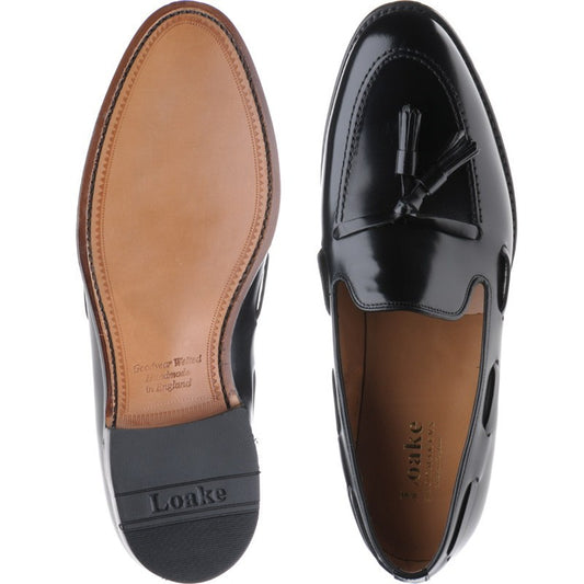 Product image for Loake Lincoln mens tasselled loafers in black polished (second)
