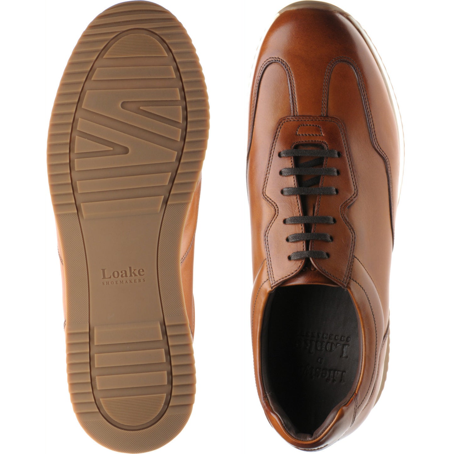 Product image for Loake Linford mens rubber-soled in chestnut calf (second)