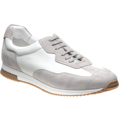 Product image for Loake Linford mens rubber-soled in white calf and grey suede (second)
