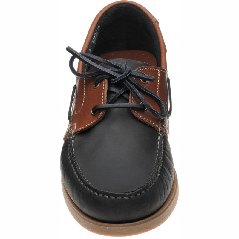 Product image for Loake Lymington in navy nubuck and brown waxy