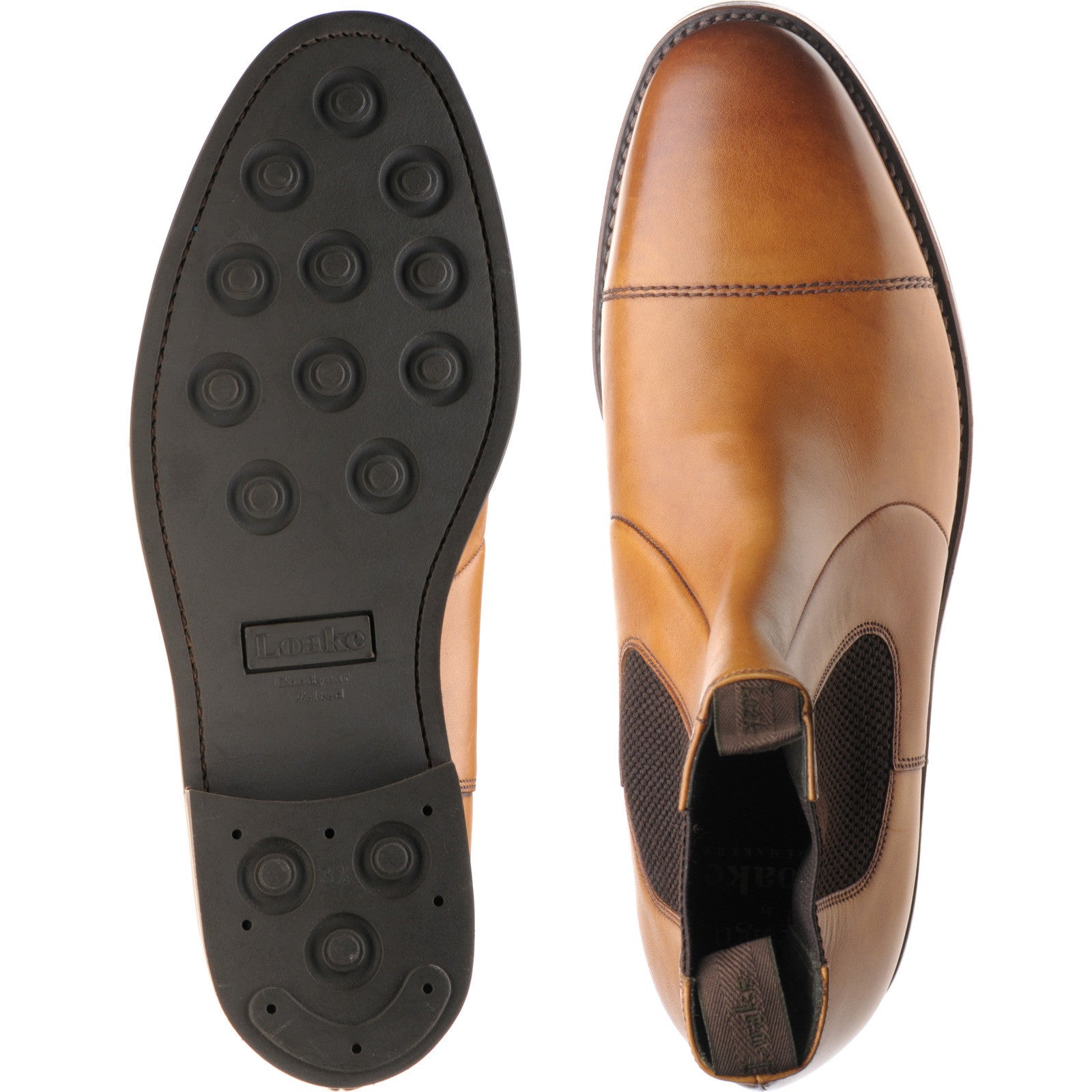 Product image for Loake Newbury mens rubber-soled boots in tan calf (second)