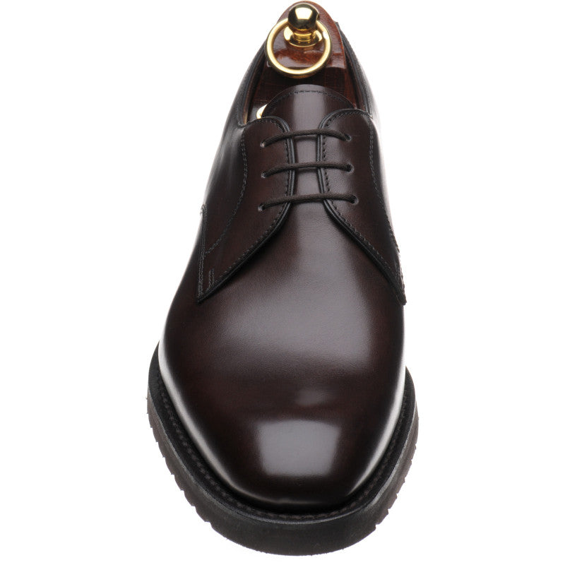 Product image for Loake Orson mens rubber-soled Derby shoes in dark brown calf