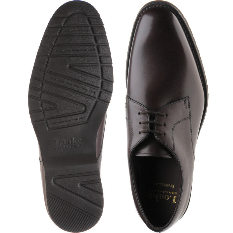 Product image for Loake Orson mens rubber-soled Derby shoes in dark brown calf