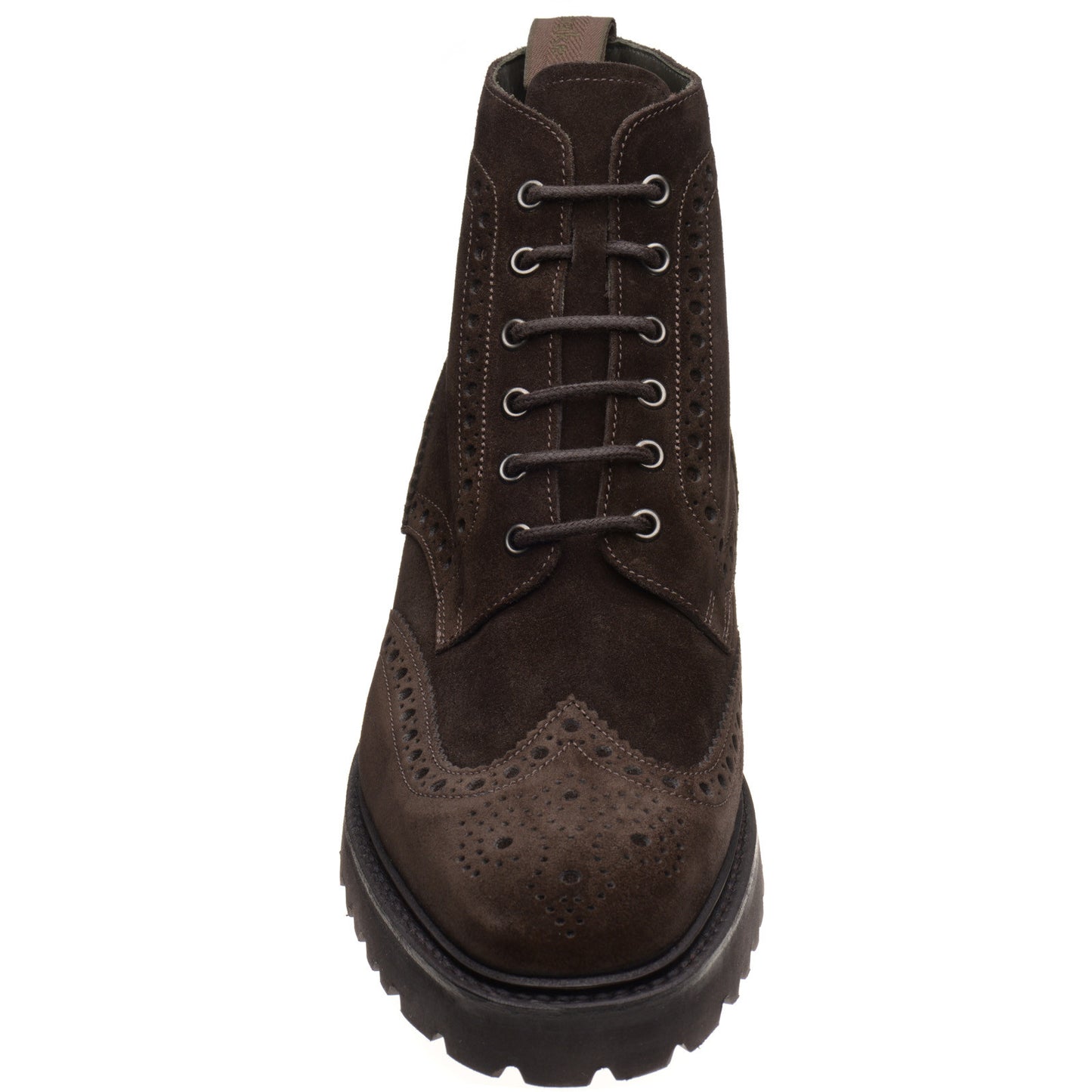 Product image for Loake Pegasus mens rubber-soled brogue boots in dark brown suede (second)