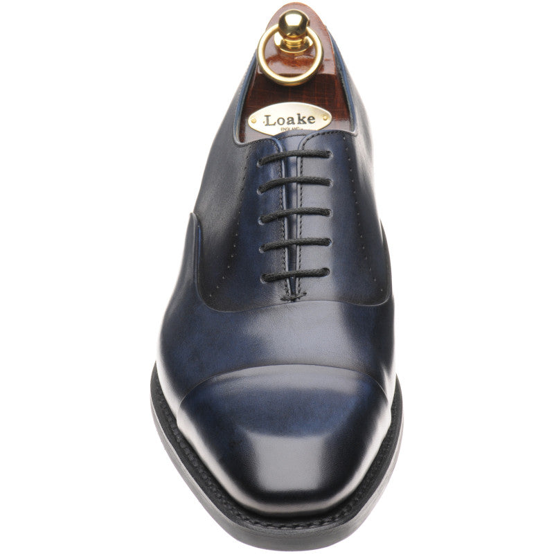 Product image for Loake Phoenix mens rubber-soled Oxfords in navy calf